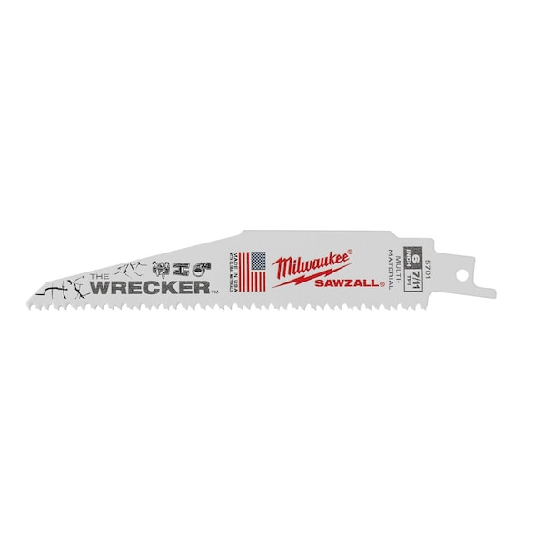 Milwaukee Tool The WRECKER Multi-Material SAWZALL Blade 6" 7/11TPI 25pk 48-00-8701 - main
