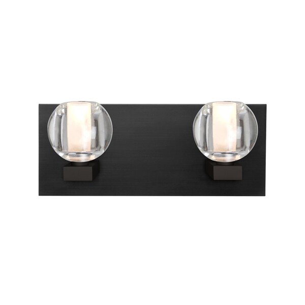 Besa Lighting Besa, Boca Vanity, Clear, Black Finish, 2x3W LED 2WF-BOCACL-LED-BK - main