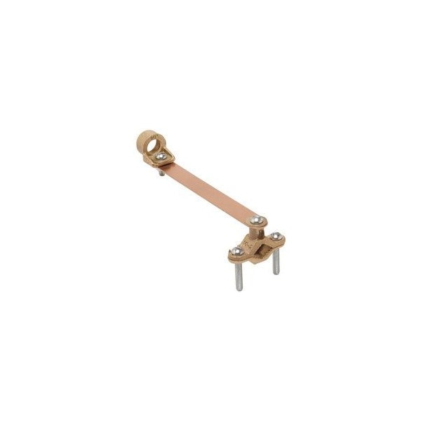 Burndy Cast Bronze Ground Clamp with Copper Strap (1/2" to 1" Pipe) C11CSH3 - main