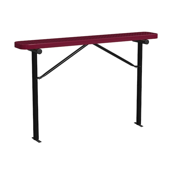 Leisure Craft Bench w/oBack, Ingroud Mount, 6ft, Burgundy B6XPIG-BURGUNDY - main