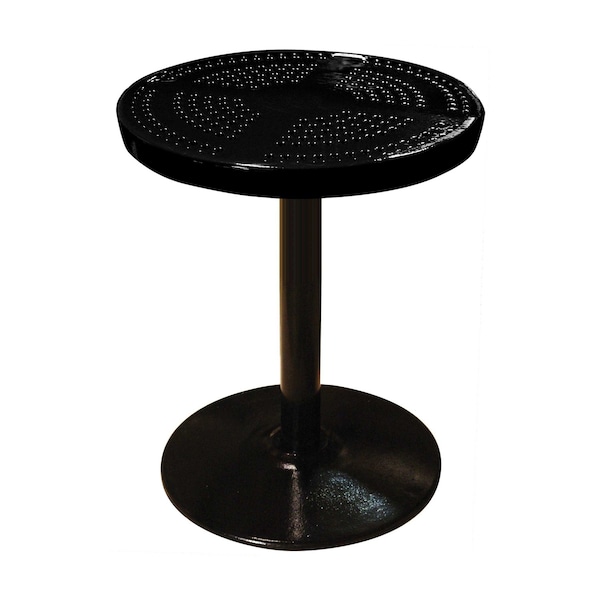 Leisure Craft 24" Round Perforated Pedestal Table, Portable, 30"H, Black 24TAB30-BLACK - main