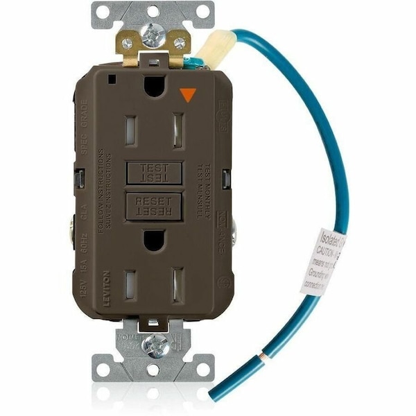 Leviton SmartlockPro GFCI 15A IG TR/PI Brown GFTR1-IG - main