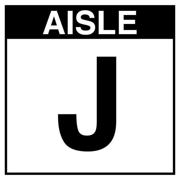 5S Supplies Warehouse Aisle J Sign - 16in x 16in - SINGLE - NONE - PVC AISLE-J-16X16-SINGLE-NONE - main