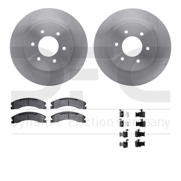 Dynamic Friction Co DFC Brake Rotor- Heavy Duty Brake Pad includes Hardware 6412-67022 - main