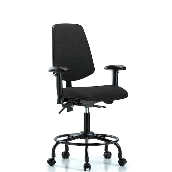 Blue Ridge Ergonomics Desk Chair Fab Desk Chair, Med, Bk, RT, Cast, Blk, Adjustable Arms, 21" to 26" Height, Fabric, Black BR-FDHCH-MB-RT-T1-A1-RC-F42 - main