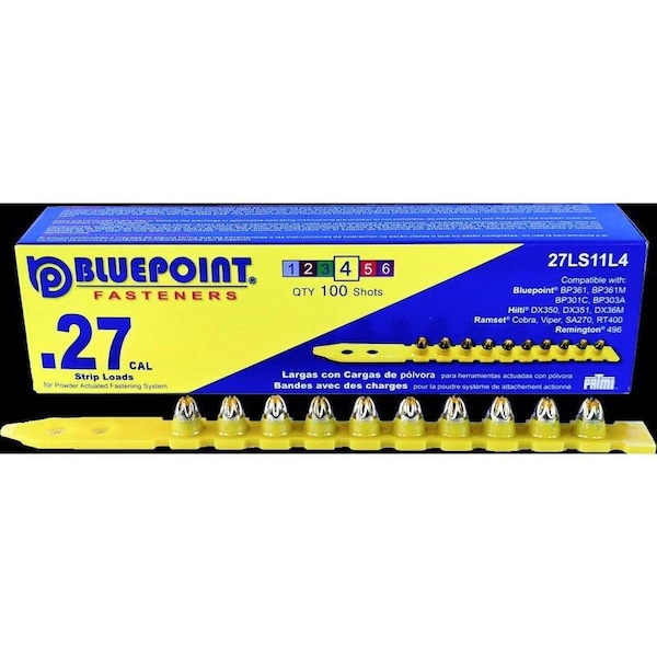 Blue Point 0.27 in. D X 7 in. L Plastic Strip Head Strip Loads, 100PK 27LS11L4 - main