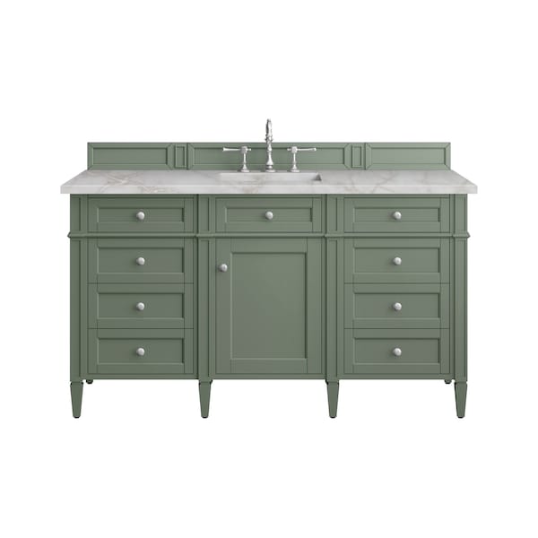 James Martin Vanities Brittany 60'' S Vanity, Smokey Celadon w/ Victorian Sil Top w/FreePower Wireless Charger 650-V60S-SC-FVSL - main