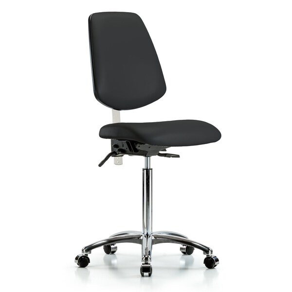 Blue Ridge Ergonomics Clean Room Chair Vin Med Ben Chair, Med, Bk, Blk, CL100, No Arms, 22" to 29" Height, Vinyl, Black BR-NCR-VMBCH-MB-CR-T0-A0-NF-CC-8540 - main