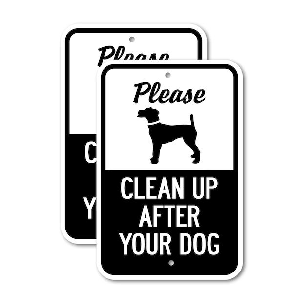 Signmission Please Clean Up After Your Dog, 18'' X 24'' 2 Signs, Heavy Gauge Aluminum, 2PK A-1824-2PACK-2612 - main