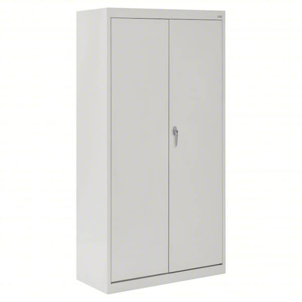 Sandusky Lee Shelving Storage Cabinet, 66 in H, 30 in W, 18 in D, Swing, Keyed, Gray, 4 Shelves VF31301866-05 - main