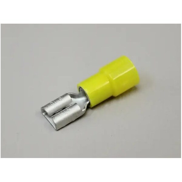 Nichifu Half-Insulated Disconnect Terminals, Extra Copper Sleeve, Female, AWG 10 TMDEN 630855-F-YCL - main