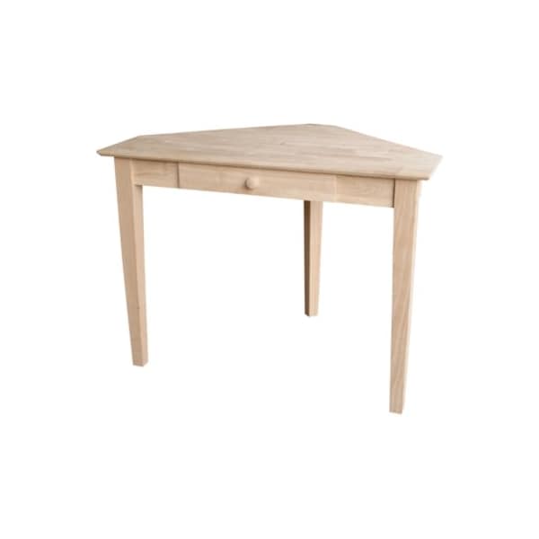 International Concepts Corner Computer Desk 28 in D X 28 H, 30 W X Hardwood, Unfinished OF-48 - main