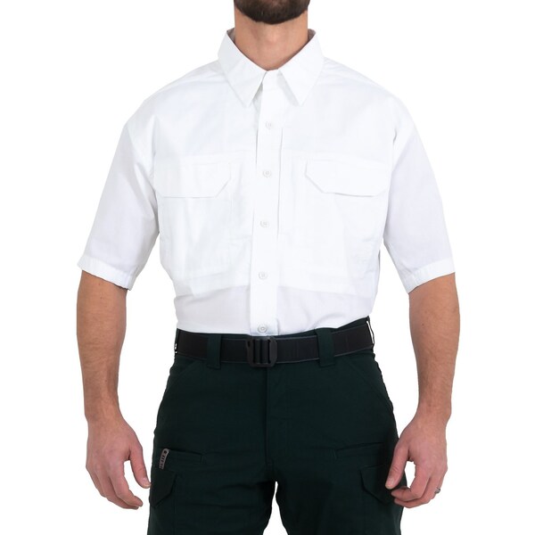 First Tactical Short Sleeve Shirt, 35% Cotton, 65% Polyester, Button, 2 Pocket(s), White, M 112007 - main