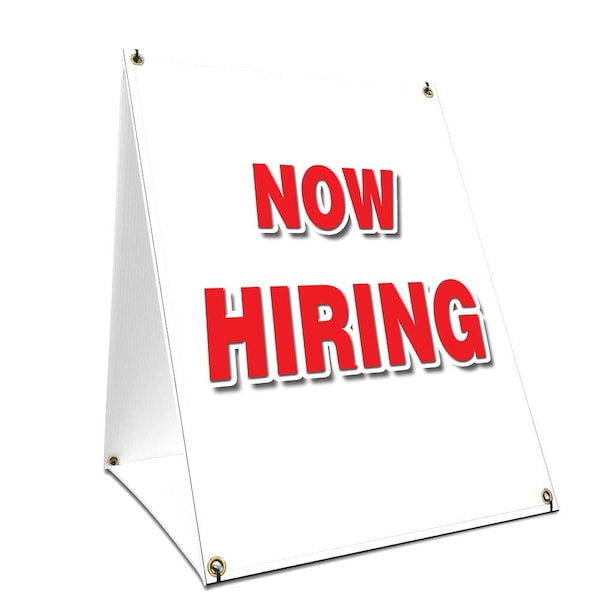 Signmission Now Hiring, 24 Inch x 18 Inch A-frame Yard Sign, Plastic Sign SBC-1824-Now Hiring - main