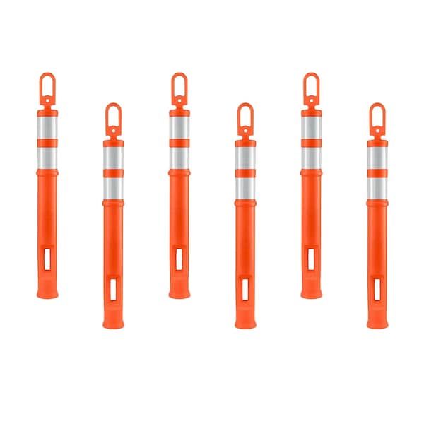 Xpose Safety 6 Pack 42in Ring Loop Orange Traffic Delineator Post, 6PK DLR-ORG-42-6-X-S - main