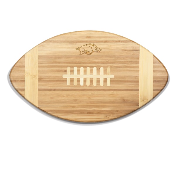 Picnic Time Family Of Brands NCAA Arkansas Razorbacks Touchdown! Football Cheese Board - Novelty Charcuterie Board 896-00-505-033-0 - main
