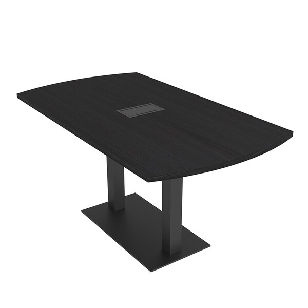 Skutchi Designs Arc Rectangle Meeting Room Table, 36 in W, 60 in L, Black HAR-AREC-36x60-DOU.BK-U999ST19-EBLK - main