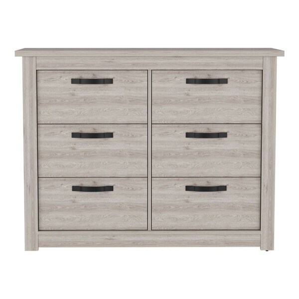Homeroots 47" Gray Wood Six Drawer Double Dresser 477760 - main