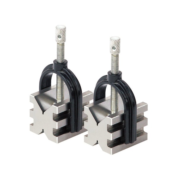 Hhip 1-5/8 X 1-1/4 X 1-1/4 Steel Multi-Use V-Blocks & Clamps Set 3402-0111 - main