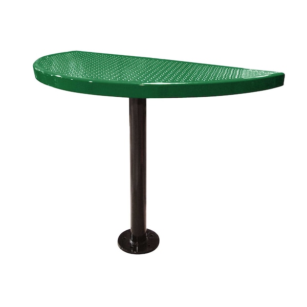 Leisure Craft Perforated Semi-Circle Pedestal Table, Portable, 30"H, Green STAB30-PERF-GREEN - main
