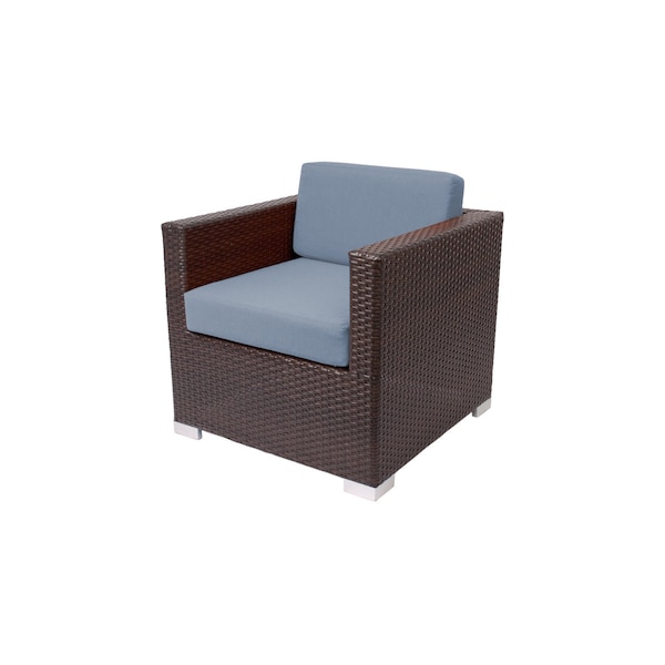 Bfm Seating Aruba Wicker Arm Chair with Sunbrella Cushions PH5102JV-14059 - main