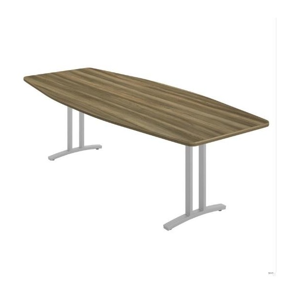 Correll Boat Modern Design Conference Table, 96 in W, Particleboard Top, Colonial Hickory CC4296B-53-14-53 - main