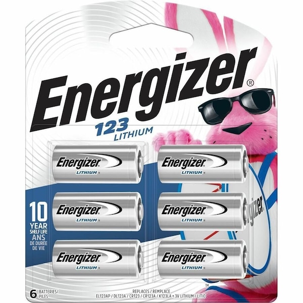 Energizer 123 Batteries, 6 Pack - For Multipurpose - 3 V DC - 6 EL123BP-6 - main