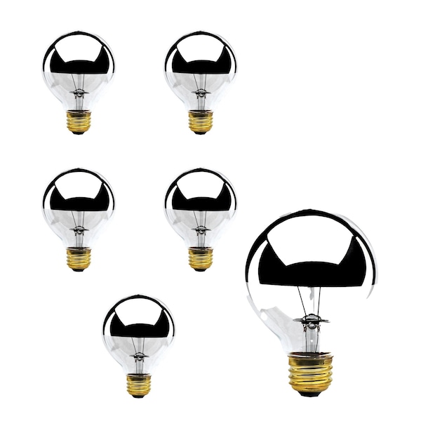 Bulbrite 100-Watt G25 Incandescent Light Bulb Medium Base (E26) Half Chrome 2700K, 6PK 862024 - main