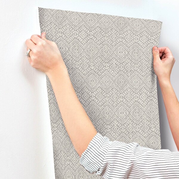 A-Street Prints Gallivant Grey Woven Geometric Wallpaper 4146-27254 - main