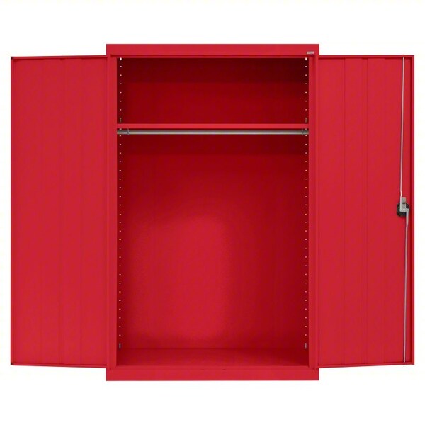 Sandusky Lee Wardrobe Storage Cabinet, 72 in H, 46 in W, 24 in D, Recessed, Keyed, Red, 1 Shelves EAWR462472-01 - main