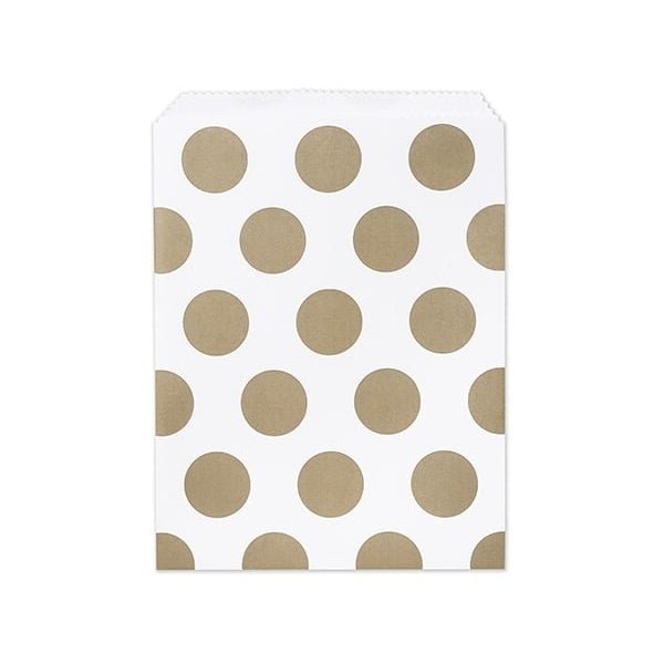 Nashville Wraps Gold Polka Dots Paper Merchandise Bags, 8.5x11, 100PK MB2GDM - main