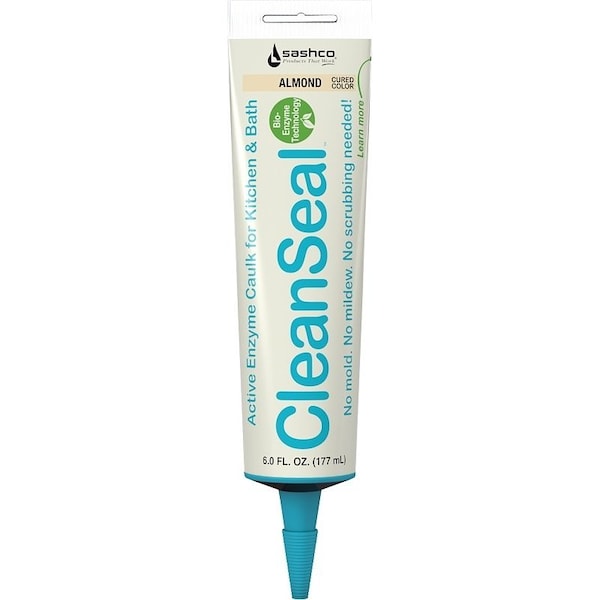 Cleanz CleanSeal Kitchen and Bath Caulk, Almond, 4 to 5 days Curing, 40 to 100 deg F, 6 oz 11071 - main