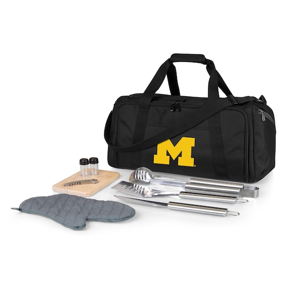 Picnic Time Family Of Brands NCAA Michigan Wolverines BBQ Kit Grill Set & Cooler, BBQ Accessories 757-06-175-344-0 - main