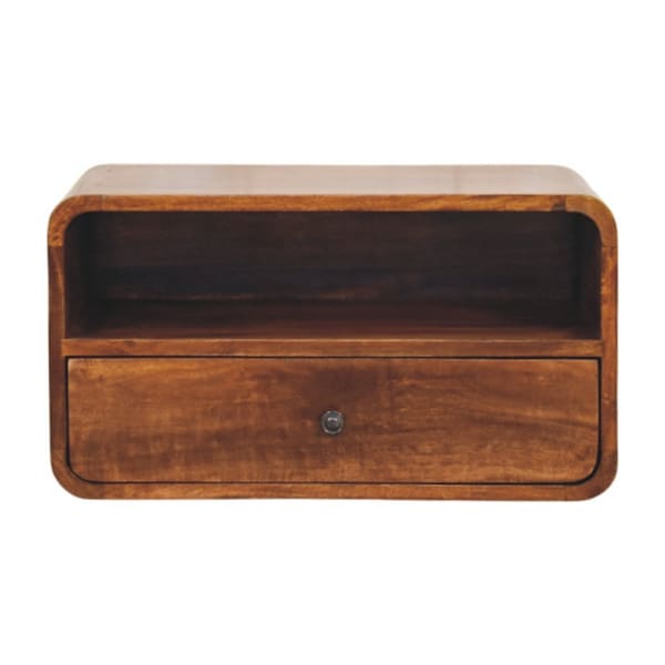 Homeroots 12" Brown Solid Wood One Drawer Nightstand 651876 - main