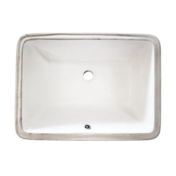 Kingston Brass 20" Ceramic Rectangular Undermount Bathroom Sink, White LB20158 - main