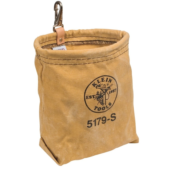 Klein Tools Tool Pouch, Water-Repellant Canvas Pouch - Snap, 10 oz. Canvas, 1 Pockets 5179S - main
