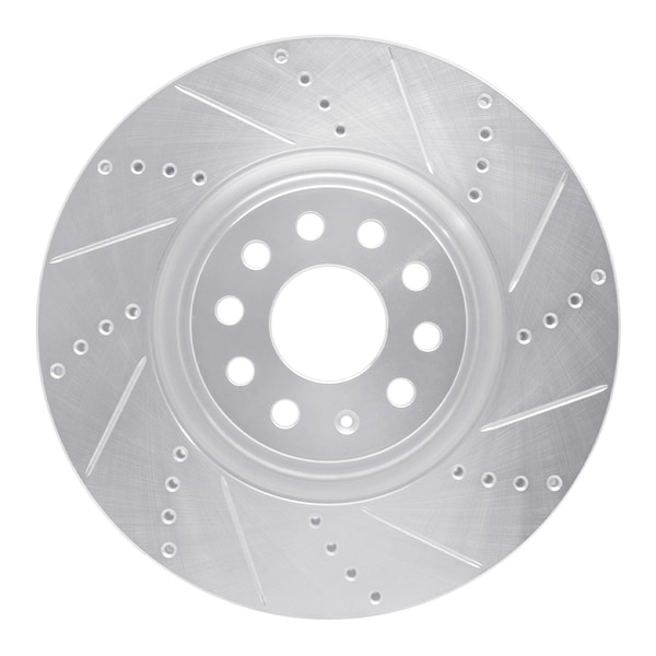Dynamic Friction Co DFC Brake Rotor - Drilled and Slotted - Silver 631-74034R - main