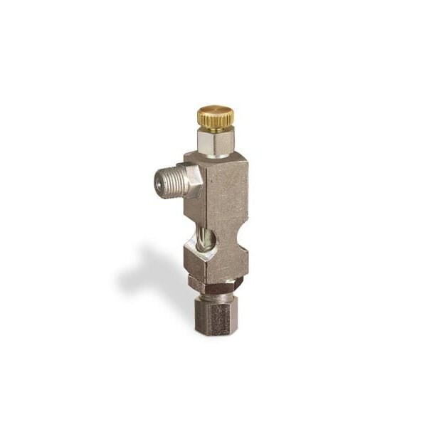 Oil-Rite Angle Sight Feed Valve with 1/8in. Inlet, Solid Gasket - Handwheel, 1/8in. Male NPT, 1/4in. OD Tube B1628-125B2HW - main