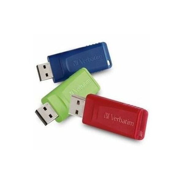 Verbatim Microban 32GB Store 'n' Go USB Flash Drive - 3pk - Red, Green, Blue 99811 - main