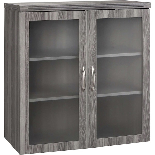 Mayline Glass Display Cabinet, Aberdeen, Gray Stl AGDCLGS - main