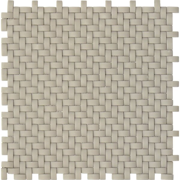Apollo Tile Light Taupe 11.7 in x 11.8 in Recycled Glass Matte Wall Mosaic Tile 4.79 sqft/case, 5PK APLVRE8808A - main