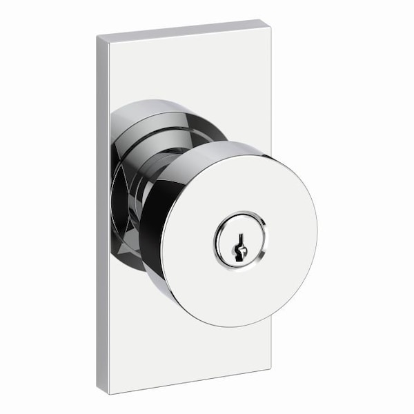 Baldwin Entry Contemporary Knob and Contemporary 5in Rose with 6AL Latch and Dual Strike Bright Chrome ENCONCFR260 - main
