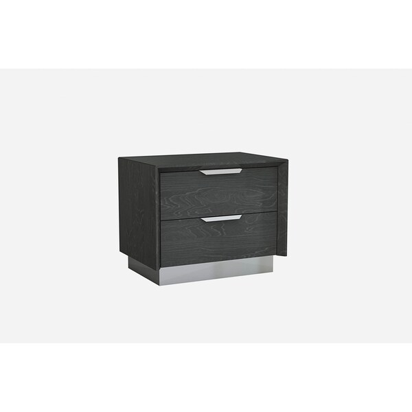 Homeroots 21" Gray Two Drawers Nightstand 370742 - main