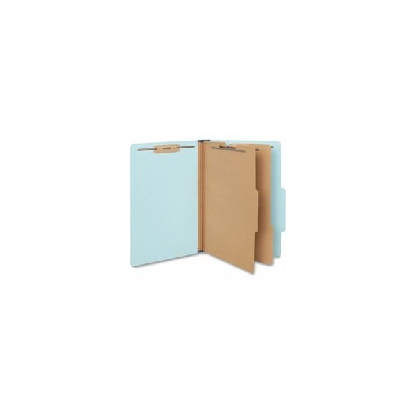 Universal Six-Section Classification Folders, 2 Dividers, 6 Fasteners, Legal Size, Light Blue, 20PK UNV10406 - main