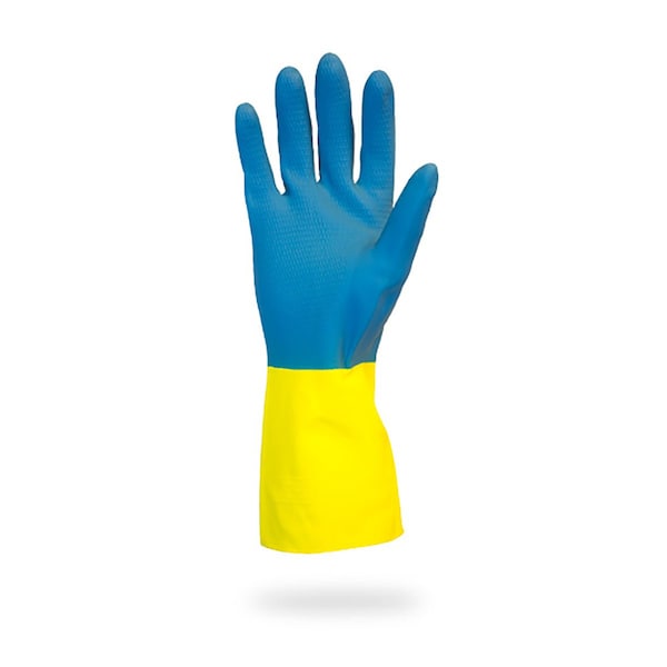 Safety Zone Flock Lined Neoprene 22 mil Gloves - Blue/Yellow, Lrg - 12 Pairs GRLY-LG-1SF - main
