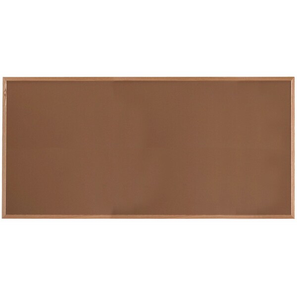 Aarco VIC Cork Bulletin Board, Red Oak Frame, Clear Lacquer Finish, Nutmeg Spice 48''Hx96''W OW4896166 - main