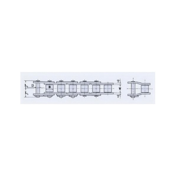 Hkk Chain HKK Heavy Series Riveted, 100 ft OAL, .5P, .312 Dia x 5/16 W, AS RH040R1C - main