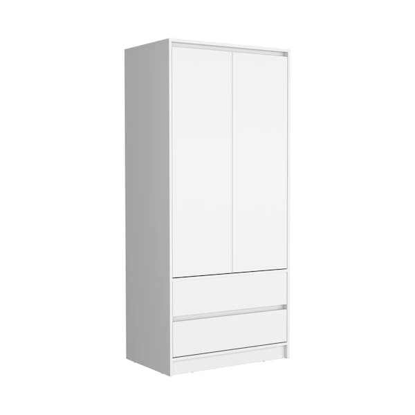 Homeroots 71" White Wood Two Door Two Drawer Combo Dresser 520128 - main