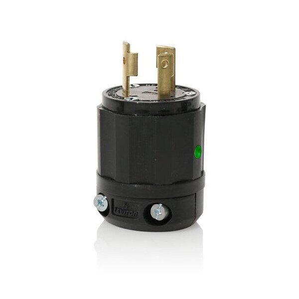 Leviton Locking Plug, L5-30P, 30 A, 125V AC, 2 Pole, Screw Terminals, Black 2611-PLB - main