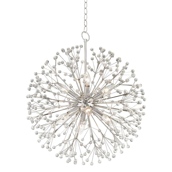 Hudson Valley Lighting Dunkirk 8 Light Chandelier 20 In. Polished Nickel 6020-PN - main